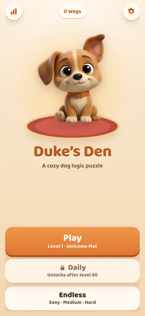 Duke&rsquo;s Den home screen