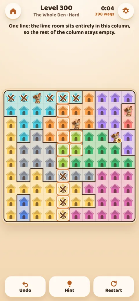 A 10 by 10 Duke&rsquo;s Den puzzle board